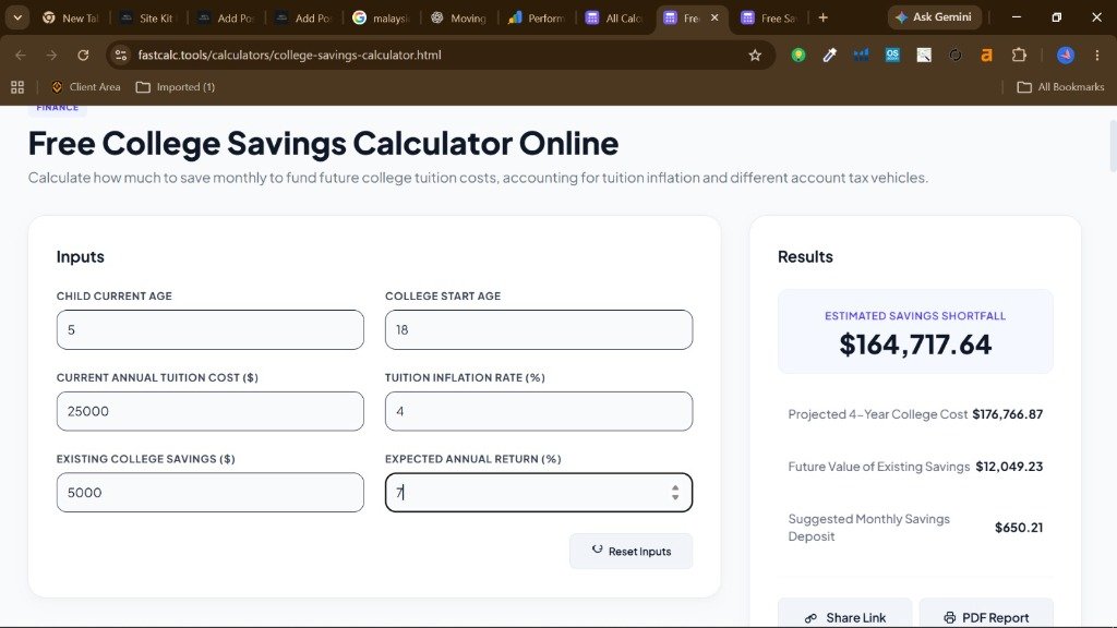 College Savings Calculator